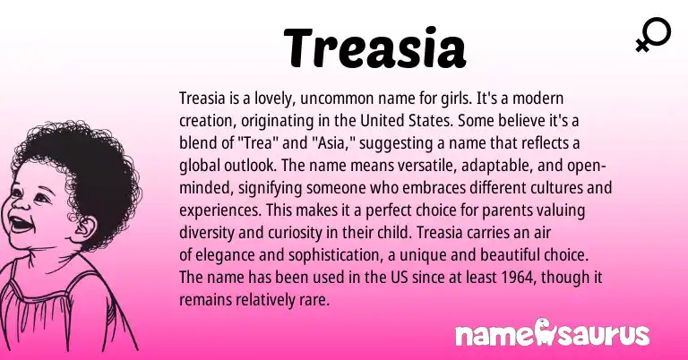 Infographic about Treasia name meaning, Treasia is a name from Other origin(s).