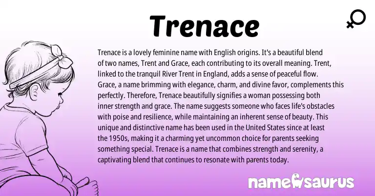 Infographic about Trenace name meaning, Trenace is a name from English origin(s).