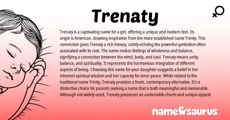 Infographic about Trenaty name meaning, Trenaty is a name from American origin(s).