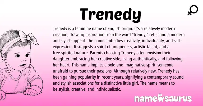 Infographic about Trenedy name meaning, Trenedy is a name from English origin(s).