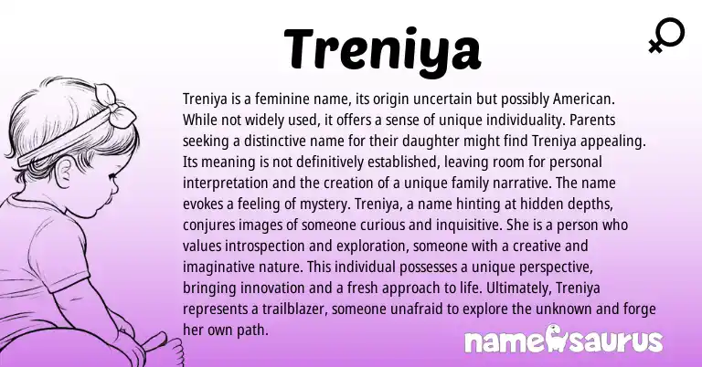 Infographic about Treniya name meaning, Treniya is a name from Other origin(s).