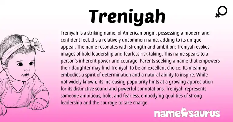 Infographic about Treniyah name meaning, Treniyah is a name from American origin(s).