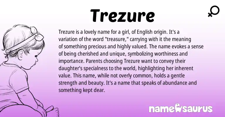 Infographic about Trezure name meaning, Trezure is a name from English origin(s).
