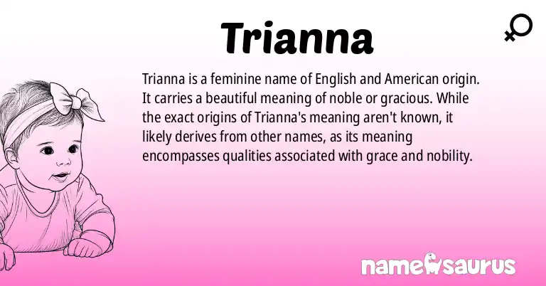 Infographic about Trianna name meaning, Trianna is a name from English, American origin(s).
