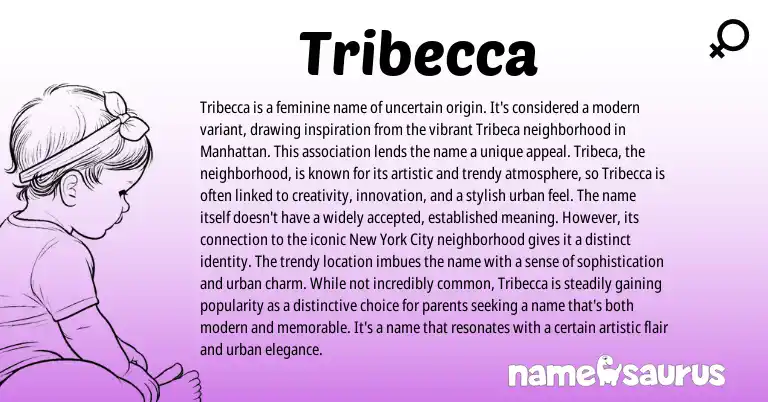 Infographic about Tribecca name meaning, Tribecca is a name from Other origin(s).
