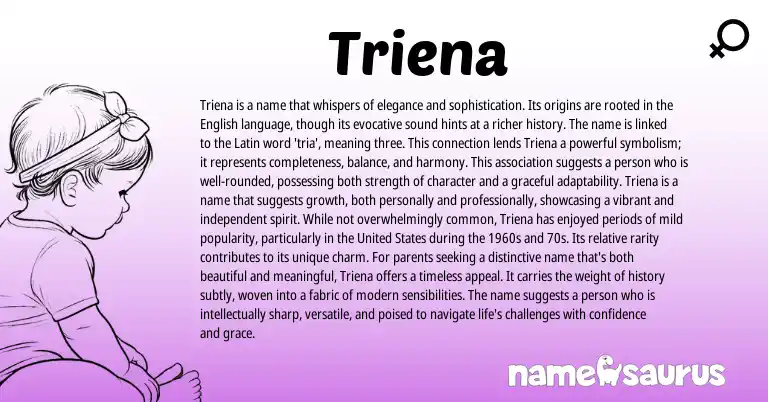 Infographic about Triena name meaning, Triena is a name from Latin origin(s).