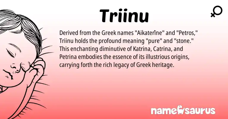 Infographic about Triinu name meaning, Triinu is a name from Greek origin(s).