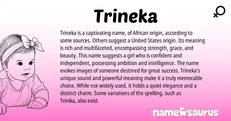 Infographic about Trineka name meaning, Trineka is a name from African origin(s).