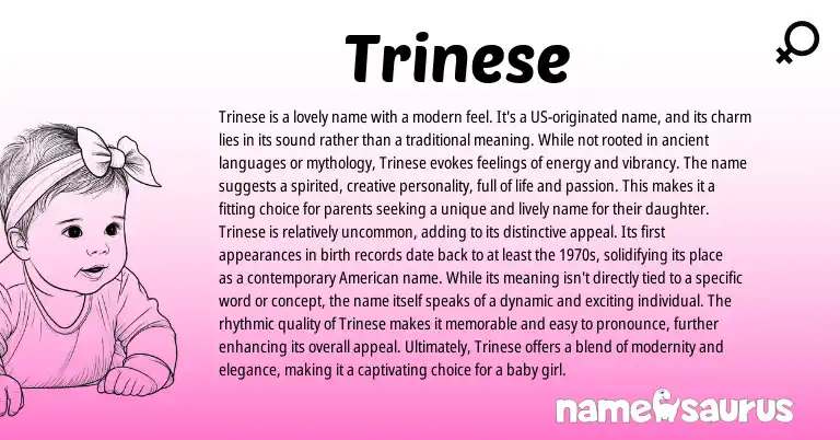 Infographic about Trinese name meaning, Trinese is a name from Other origin(s).