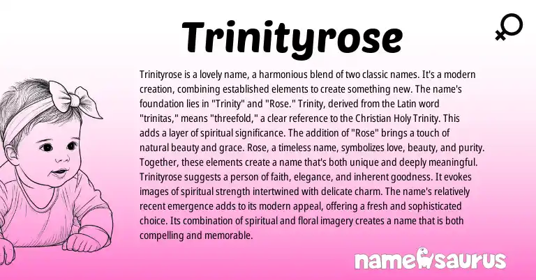 Infographic about Trinityrose name meaning, Trinityrose is a name from Latin, English origin(s).