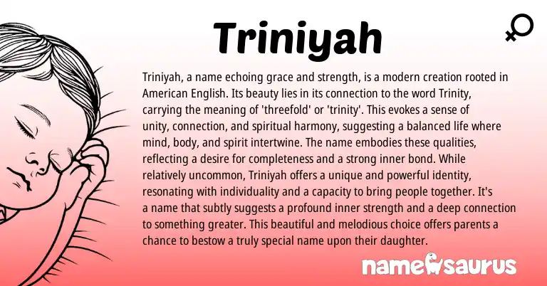 Infographic about Triniyah name meaning, Triniyah is a name from Other origin(s).