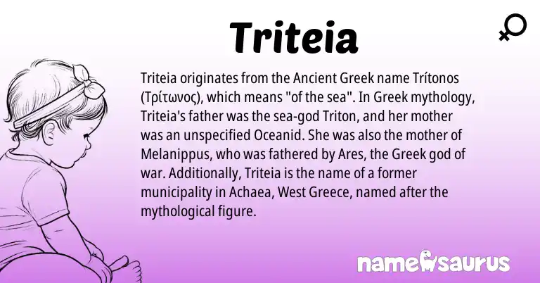 Infographic about Triteia name meaning, Triteia is a name from Ancient Greek, Greece, Greek origin(s).