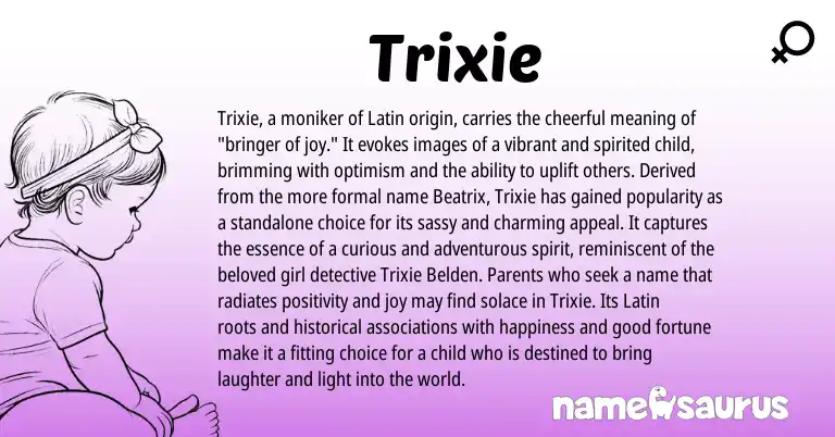 Infographic about Trixie name meaning, Trixie is a name from Latin origin(s).