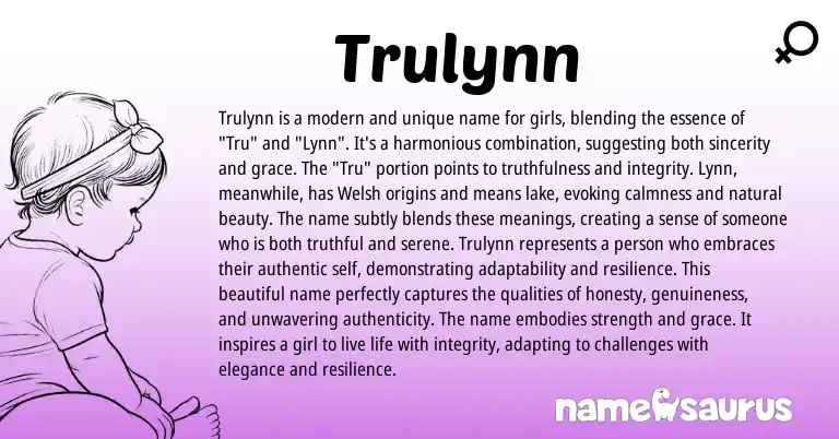 Infographic about Trulynn name meaning, Trulynn is a name from Other origin(s).