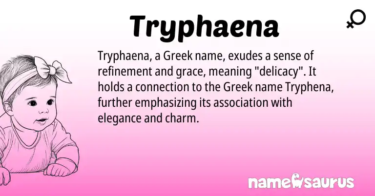 Infographic about Tryphaena name meaning, Tryphaena is a name from Greek origin(s).