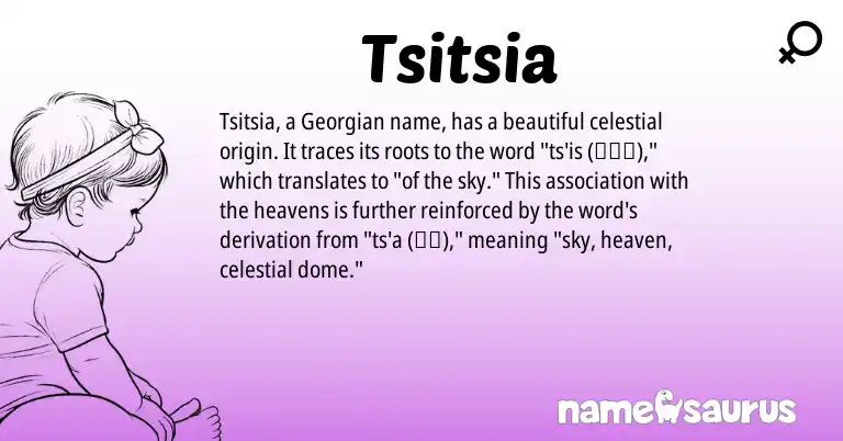 Infographic about Tsitsia name meaning, Tsitsia is a name from Georgian origin(s).