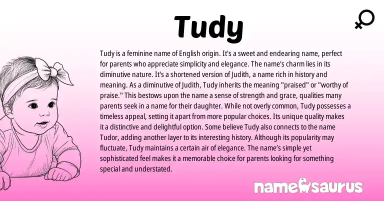 Infographic about Tudy name meaning, Tudy is a name from English origin(s).