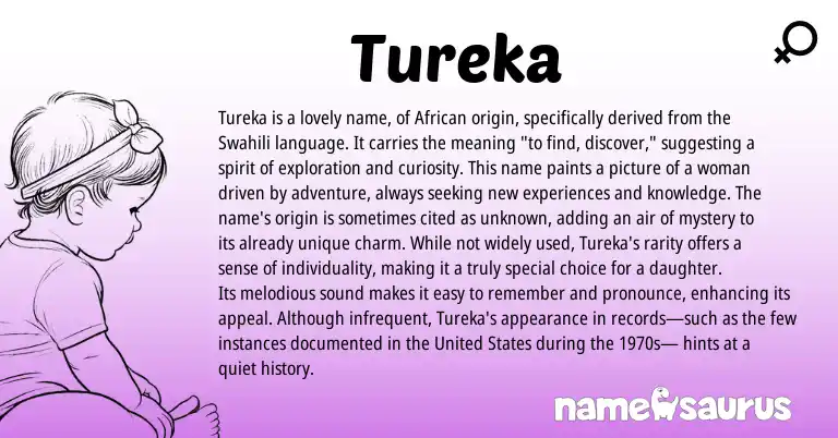 Infographic about Tureka name meaning, Tureka is a name from African, Swahili origin(s).