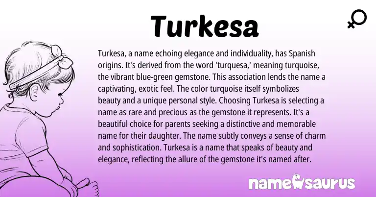 Infographic about Turkesa name meaning, Turkesa is a name from Spanish origin(s).