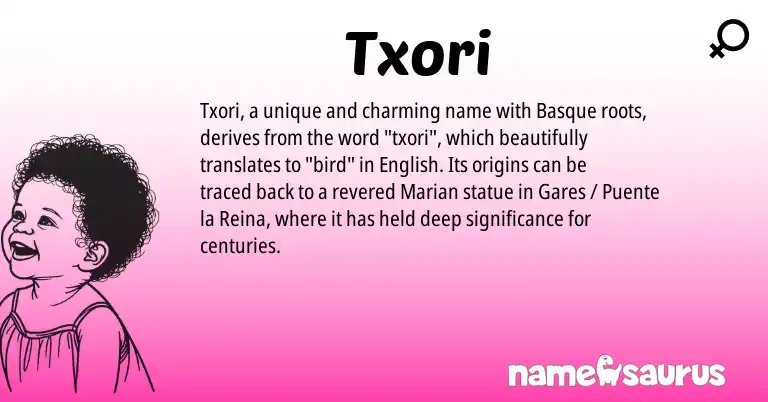 Infographic about Txori name meaning, Txori is a name from Basque, English origin(s).