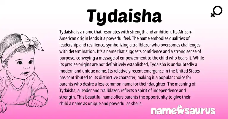 Infographic about Tydaisha name meaning, Tydaisha is a name from Other origin(s).