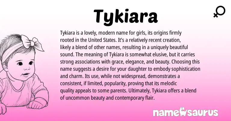 Infographic about Tykiara name meaning, Tykiara is a name from Other origin(s).