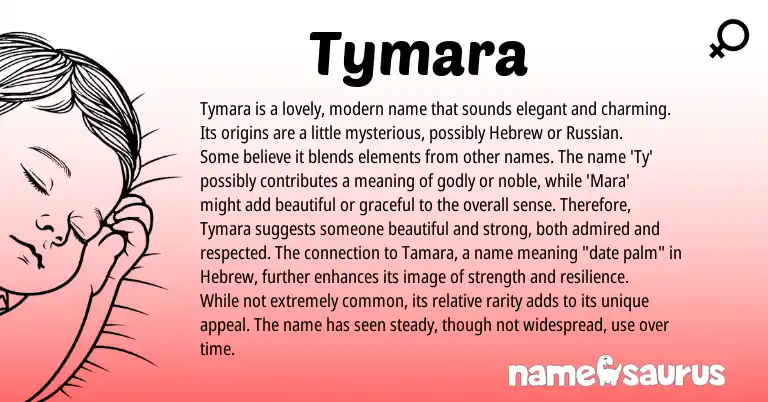 Infographic about Tymara name meaning, Tymara is a name from Other origin(s).