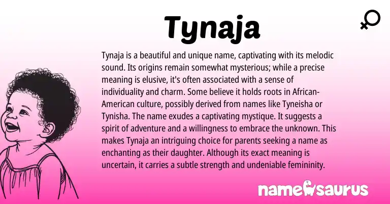 Infographic about Tynaja name meaning, Tynaja is a name from Other origin(s).