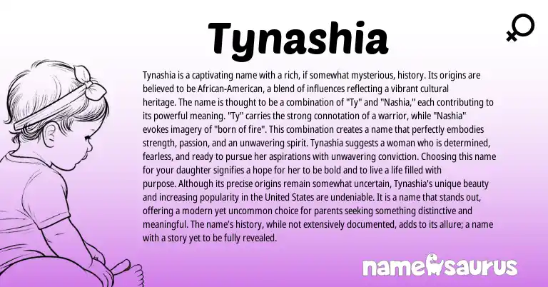 Infographic about Tynashia name meaning, Tynashia is a name from Other origin(s).