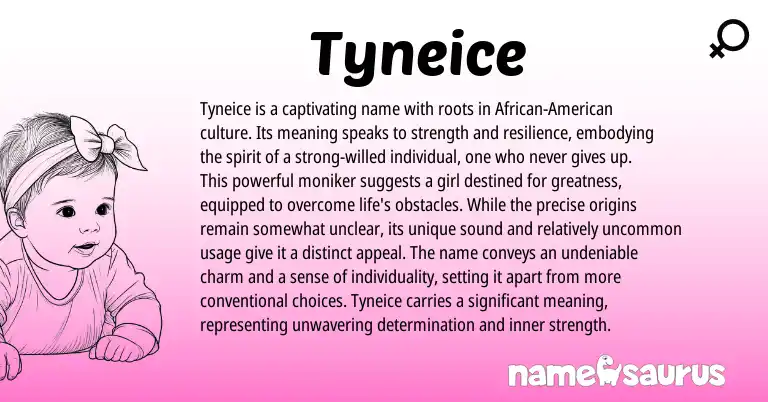 Infographic about Tyneice name meaning, Tyneice is a name from Other origin(s).