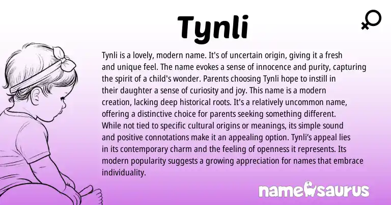 Infographic about Tynli name meaning, Tynli is a name from Other origin(s).