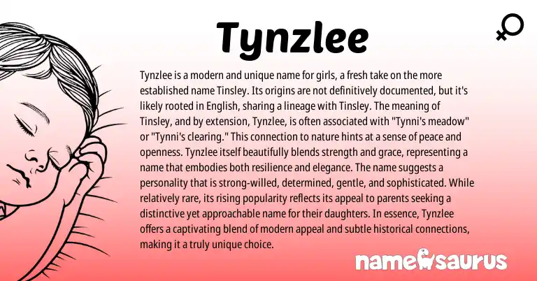 Infographic about Tynzlee name meaning, Tynzlee is a name from Other origin(s).