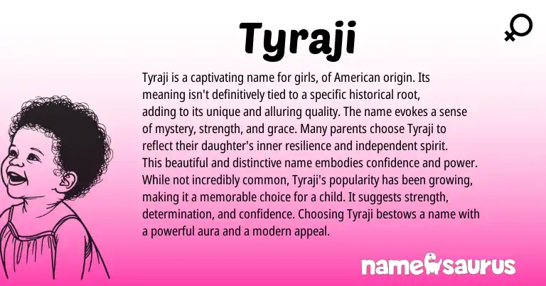 Infographic about Tyraji name meaning, Tyraji is a name from Other origin(s).