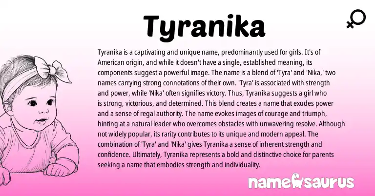 Infographic about Tyranika name meaning, Tyranika is a name from Other origin(s).