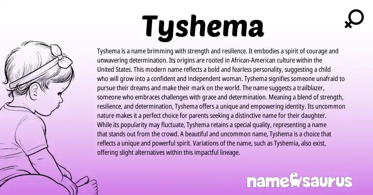 Infographic about Tyshema name meaning, Tyshema is a name from Other origin(s).