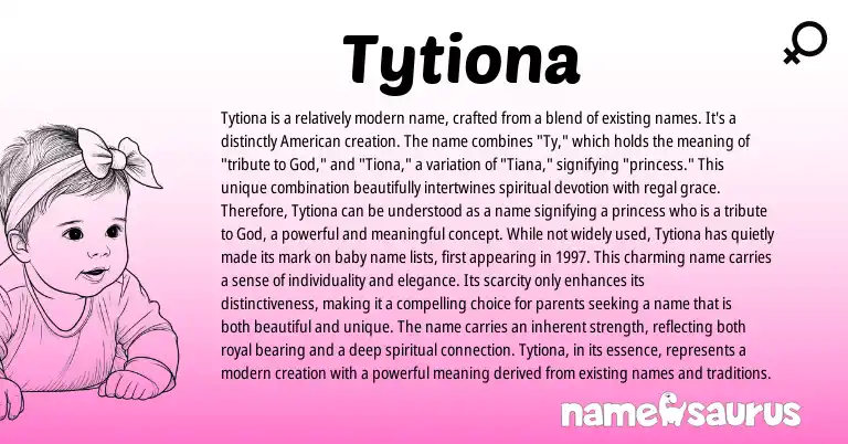 Infographic about Tytiona name meaning, Tytiona is a name from American origin(s).