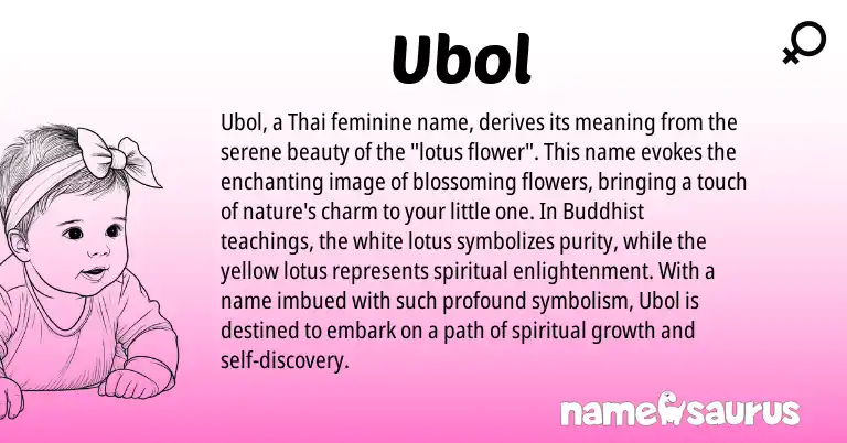 Infographic about Ubol name meaning, Ubol is a name from Thai origin(s).