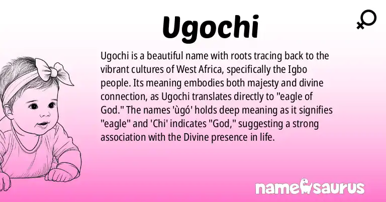 Infographic about Ugochi name meaning, Ugochi is a name from Western African, Igbo origin(s).