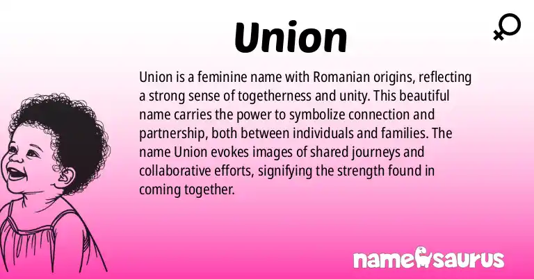 Infographic about Union name meaning, Union is a name from Romani origin(s).