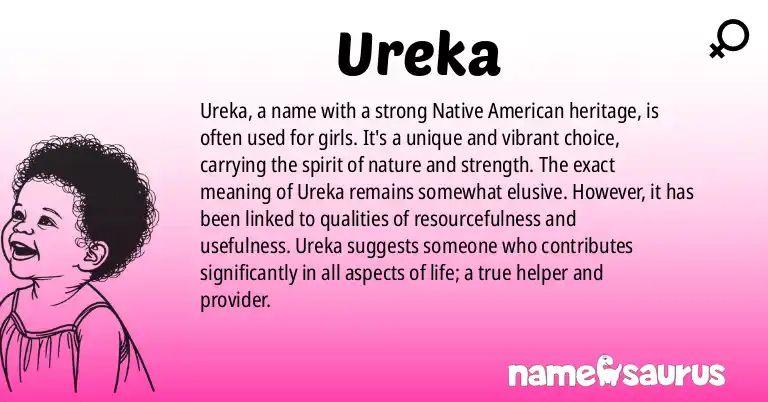Infographic about Ureka name meaning, Ureka is a name from Native American origin(s).