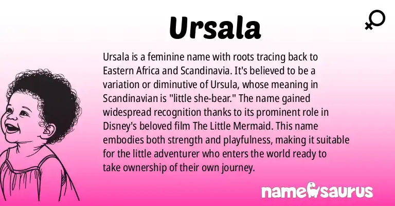 Infographic about Ursala name meaning, Ursala is a name from Eastern African, Scandinavian origin(s).