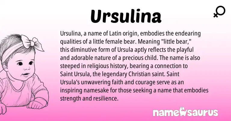 Infographic about Ursulina name meaning, Ursulina is a name from Latin origin(s).