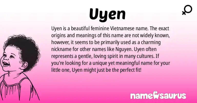 Infographic about Uyen name meaning, Uyen is a name from Vietnamese origin(s).