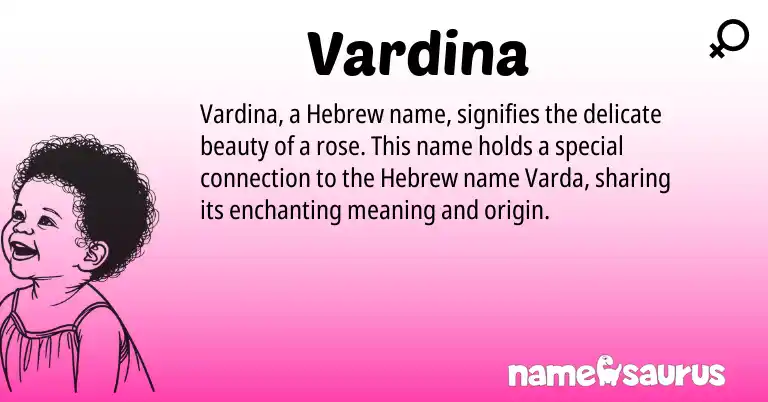 Infographic about Vardina name meaning, Vardina is a name from Hebrew origin(s).