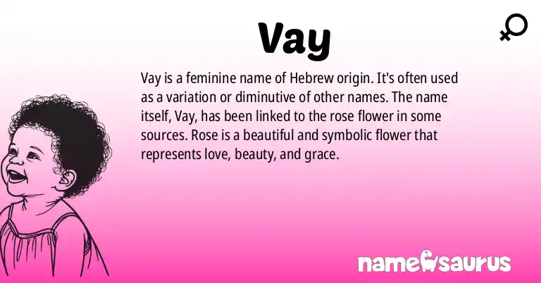 Infographic about Vay name meaning, Vay is a name from Hebrew origin(s).