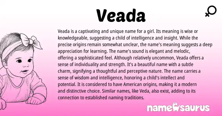 Infographic about Veada name meaning, Veada is a name from Other origin(s).