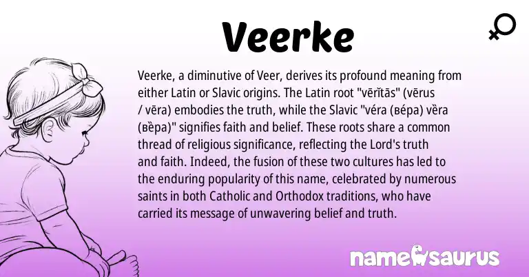 Infographic about Veerke name meaning, Veerke is a name from Slavic, Latin origin(s).