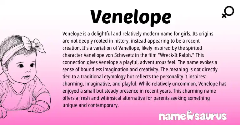 Infographic about Venelope name meaning, Venelope is a name from Other origin(s).