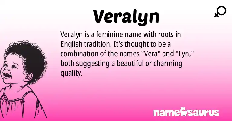 Infographic about Veralyn name meaning, Veralyn is a name from English origin(s).