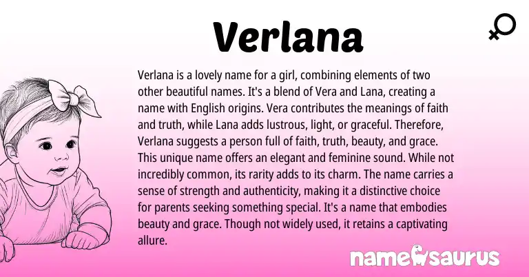 Infographic about Verlana name meaning, Verlana is a name from Other origin(s).